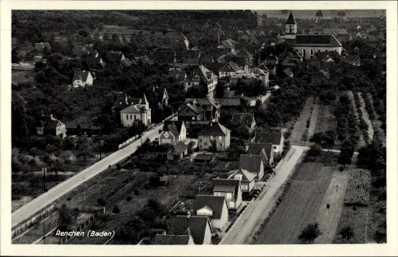 Postcard Renchen am Schwarzwald, aerial photograph