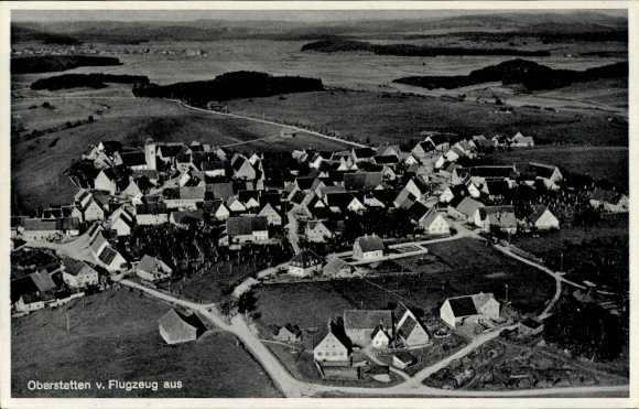 Postcard Oberstetten Niederstetten in Baden Württemberg, aerial photograph
