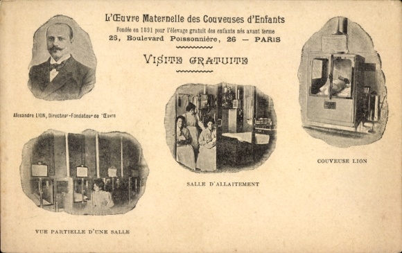 Ak Paris, Boulevard Poissonniere, Het werk van de moeder van de kinderen, Alexandre Lion