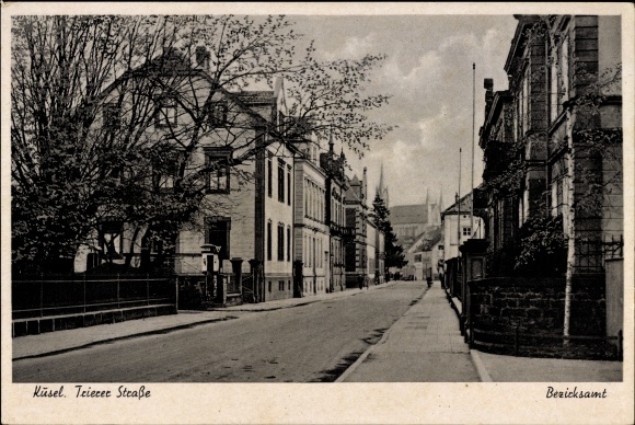 Postcard Kusel in der Pfalz, Trierer Straße, district office