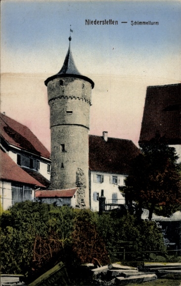 Postcard Niederstetten in Württemberg, Schimmelturm