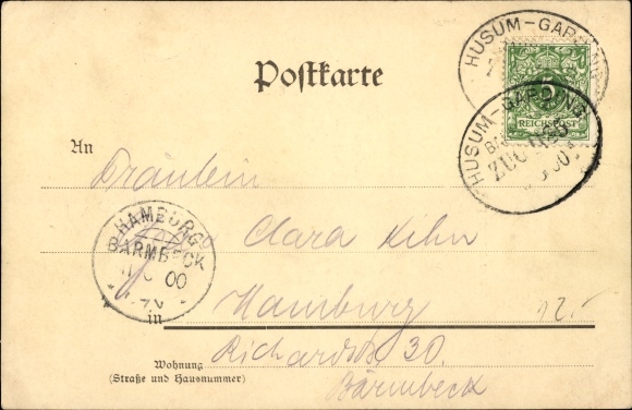 Postcard Garding in North Friesland, Fischerstraße