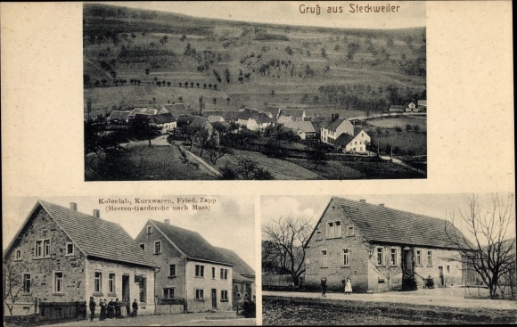 Ak Steckweiler in der Pfalz, Gesamtansicht, Geschäftshaus Fried. Zapp