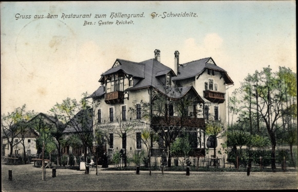 Postcard Großschweidnitz in Saxony, Restaurant zum Höllengrund