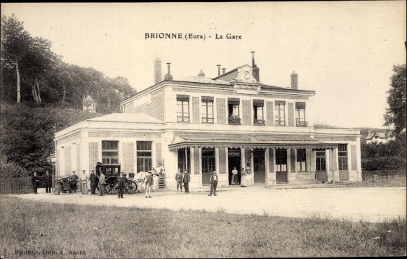 Postcard Brionne Eure, The Train Station
