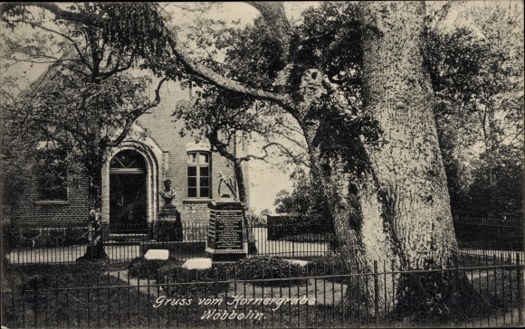Postcard Wöbbelin in Mecklenburg, grain grave