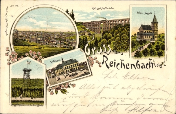 lito Reichenbach im Vogtland, panorama z miejsca, Göltzschtalbrücke, piękny widok