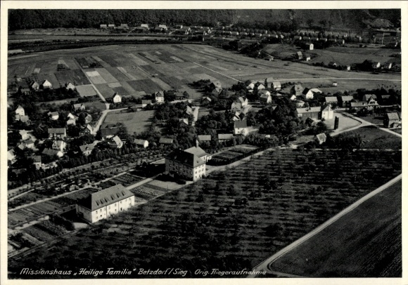 Postcard Betzdorf an der Sieg, Mission House Holy Family, aerial photograph