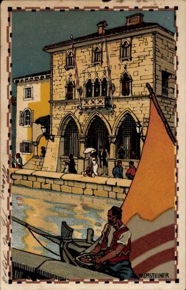 Steindruck Ak Österreichische Adria-Ausstellung, Wien 1913, Spalato, Gemeindehaus