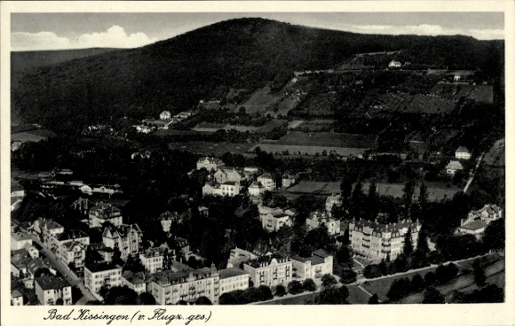 Postcard Bad Kissingen Lower Franconia Bavaria, aerial view of houses and landscape