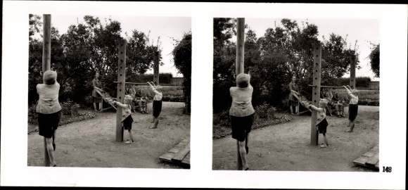 Stereo Raumbild Foto "Die NS-Musterbetriebe 1937-38" Nr. 148, Landwirtschaftl. Betrieb Schwerdtfeger