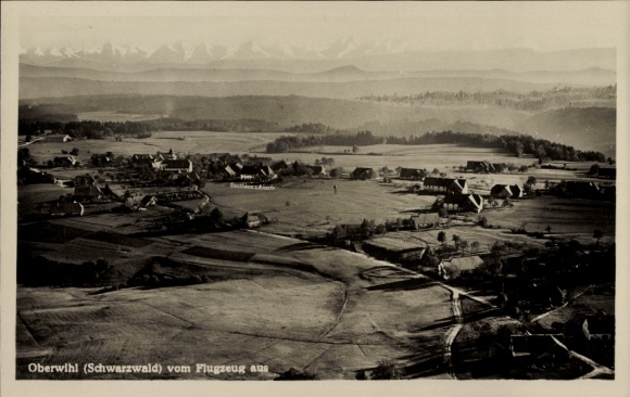 Ak Oberwihl Görwihl im Schwarzwald Baden, Fliegeraufnahme