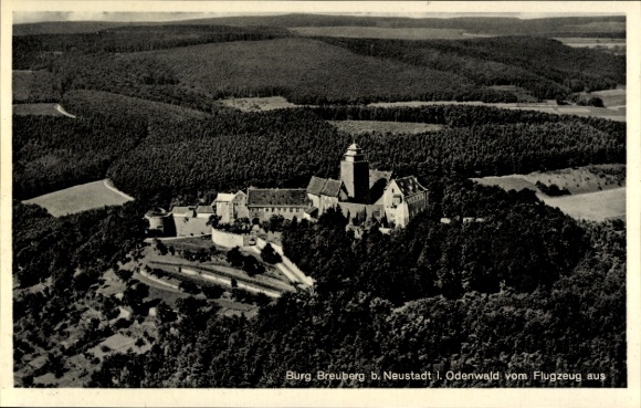 Postcard Neustadt Breuberg im Odenwald, Breuberg Castle, aerial photograph