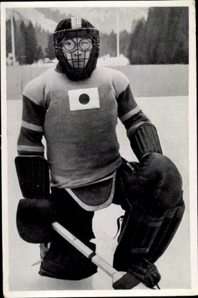 Collector's picture 1936 Olympics, Japanese ice hockey player Teiji Homna