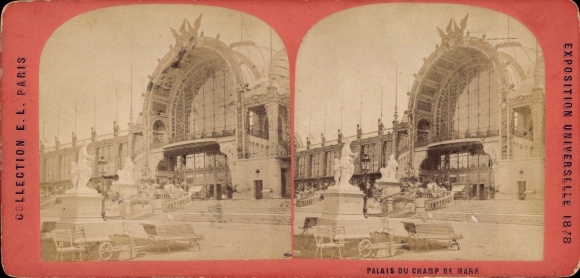 Stereo photo Paris, World Exhibition 1878, Palais du Champ de Mars