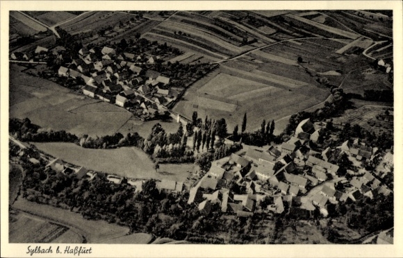 Ak Sylbach Haßfurt in Unterfranken, Fliegeraufnahme