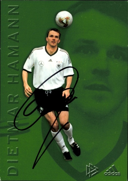 Autograph card footballer Dietmar Hamann, German national team, autograph