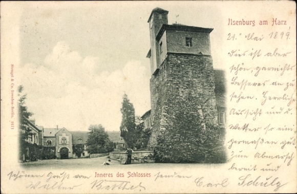 PC Ilsenburg in the Harz Mountains, castle, interior view, best regards, Walter Barther, Carl Schulz