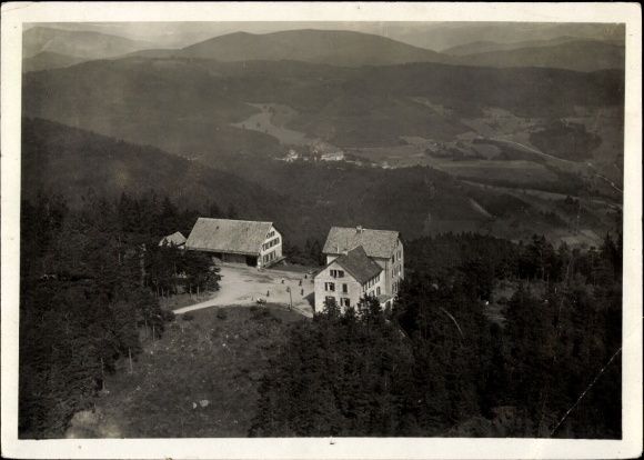 Postcard Badenweiler, aerial photograph, hotel, guesthouse Hochblauen