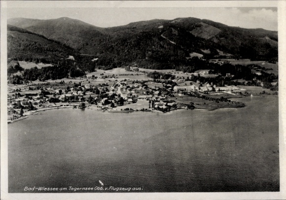 Postcard Bad Wiessee in the district of Miesbach, Upper Bavaria, aerial photograph
