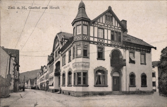 Postcard Zell am Harmersbach Black Forest Baden, Gasthof zum Hirsch