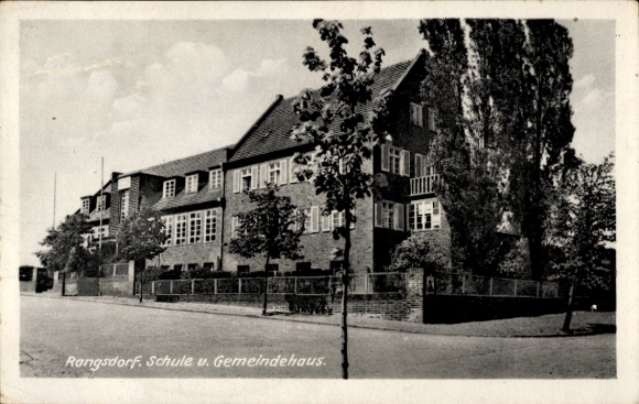Ak Rangsdorf in Brandenburg, Schule, Gemeindehaus