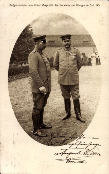 Passepartout Ak Kaiser Wilhelm II., Generalfeldmarschall Paul von Hindenburg, Posen 1915