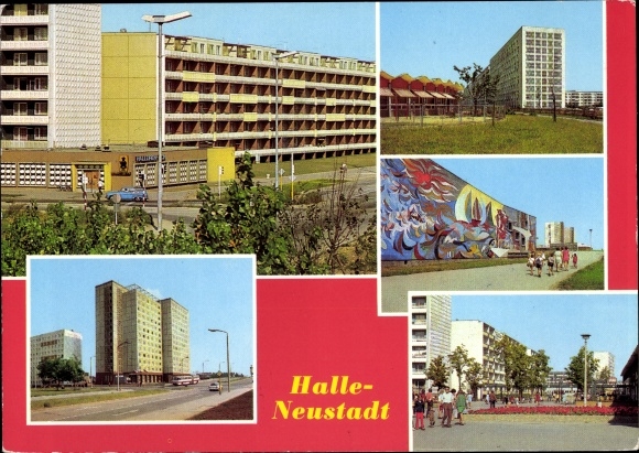 Ak Neustadt Halle an der Saale, Internat, Kindergarten, Wohngebiet, Gaststätte Halloren Eck