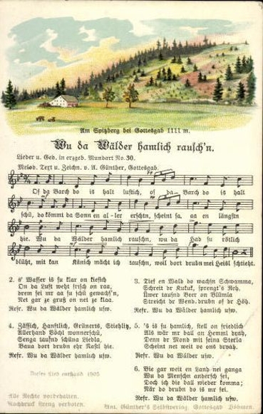 30 song cards, Anton Günther