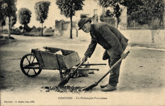 Postcard Pontoise Val d'Oise, A philosopher from Pontoise