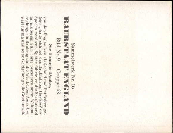 Collection picture Robbery State England, Sir Francis Drake