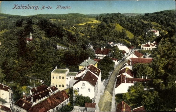 Postcard Wien 23 Liesing Kalksburg Austria, View of the town, Klausen, Cafe