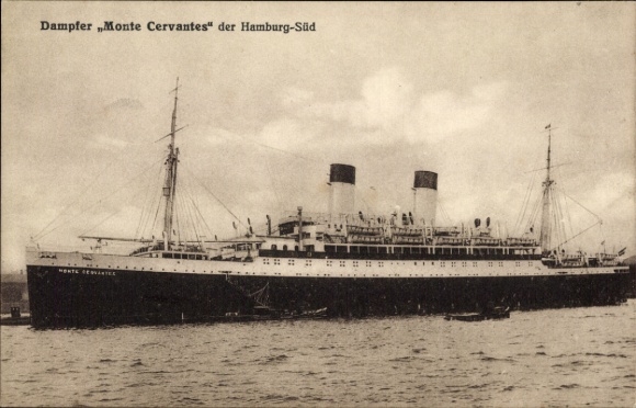 Ak HSDG-stoomboot MS Monte Cervantes