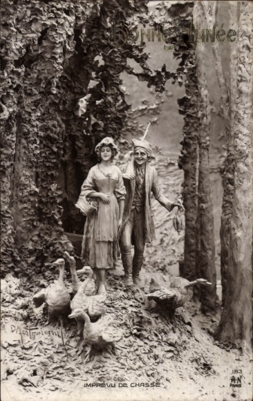Artist Postcard Mastroianni, Domenico, Hunter, Gooseherd, Allegory No. 183