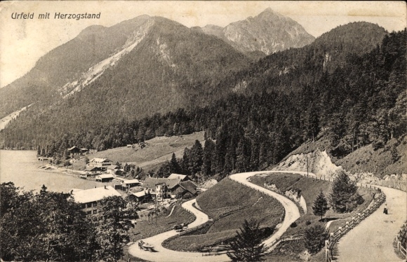Postcard Urfeld Kochel am See Upper Bavaria, Panorama, Herzogstand