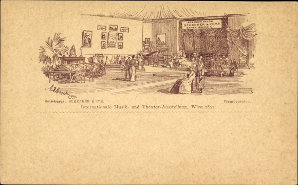 KP z prekursorem artykułów pocztowych Wiedeń, Międzynarodowa Wystawa Muzyki i Teatru 1892