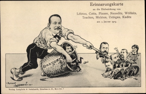 Artist PC Langbein, Robert, Dresden, district 1903, Löbtau, Cotta, Plauen, Nausslitz, Wölfnitz