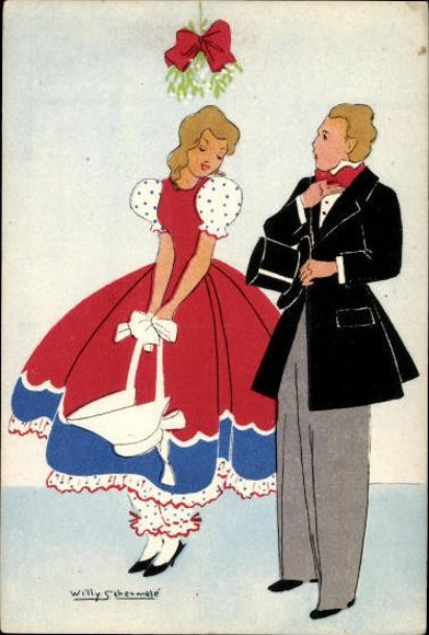 6 old Postcard series love, drawings by J. Philip Kruseman, various views