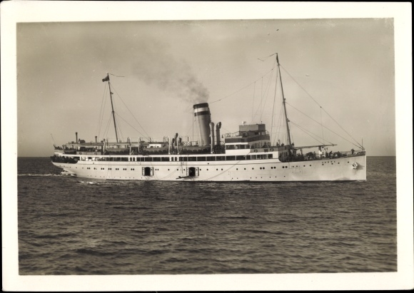 Postcard turbine express steamer Cobra, HAPAG Seebadedienst