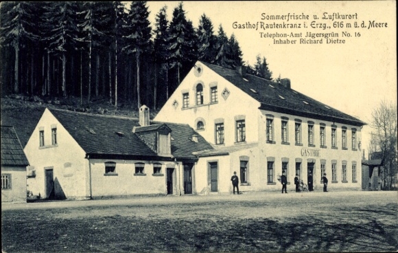 Ak Rautenkranz in Vogtland, Gasthof Rautenkranz