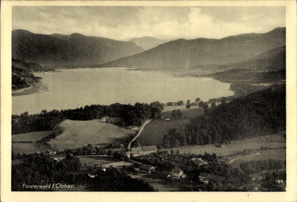 Postcard Finsterwald Gmund am Tegernsee Upper Bavaria, aerial photograph