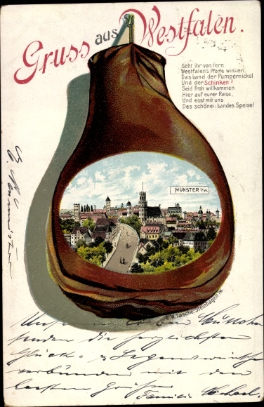 Ham Chromo-Litho Munster in Westphalia, view of the place