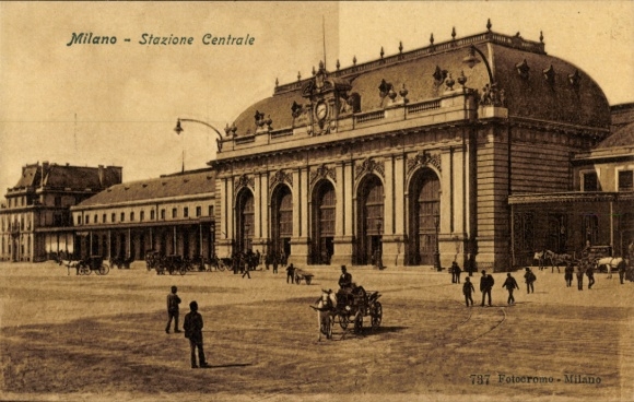 Ansichtkaart Milano Milaan Lombardia, treinstation