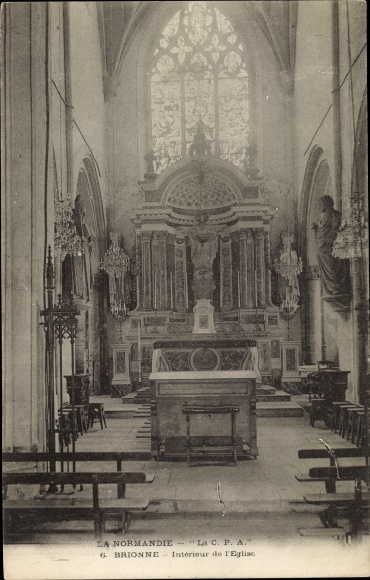 Postcard Brionne Eure, The Church, Interior