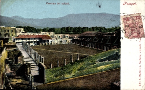 Postcard Pompeii Pompei Campania, Caserma dei soldati