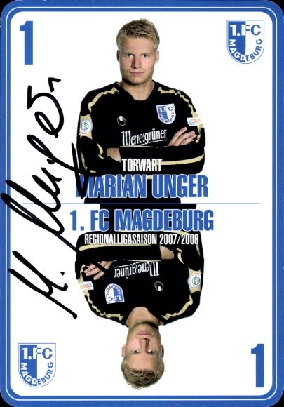 Autogrammkarte Fußballer Marian Unger, 1. FC Magdeburg, Autogramm
