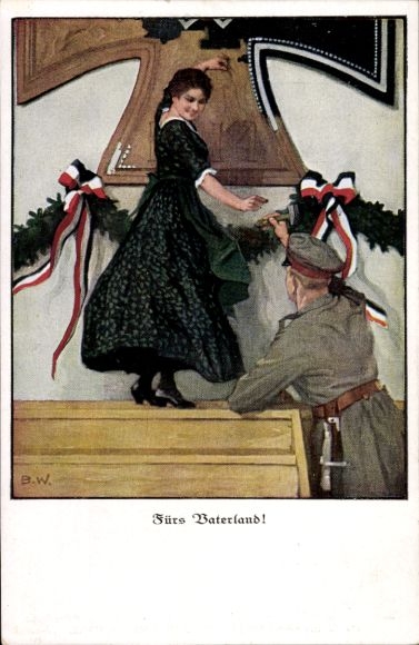Artist Postcard Wennerberg, Bruno, For the Fatherland, Iron Cross, Nailing