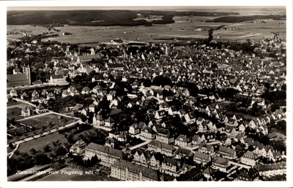 Postcard Memmingen in Swabia, seen from the plane