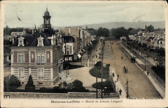 Postcard Maisons Laffitte Yvelines, Town Hall, Avenue Longueil