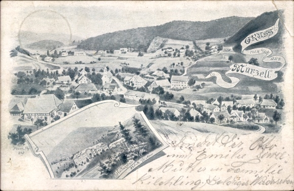 Chromo-Litho Marzell in the Black Forest, general view, sanatorium